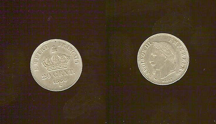 20 centimes Napoléon III 1866K  AU